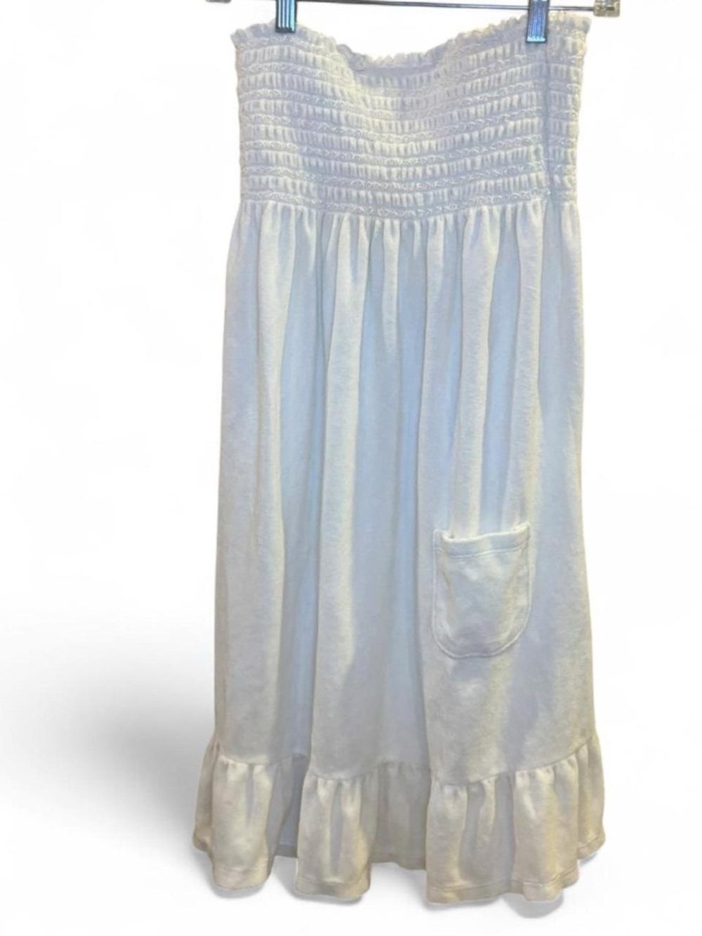 Juicy Couture white strapless terrycloth beach cover-up